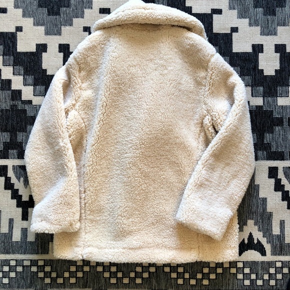 NWOT Free People Oversize White Sherpa Teddy Pea Coat Size S - Picture 3 of 3